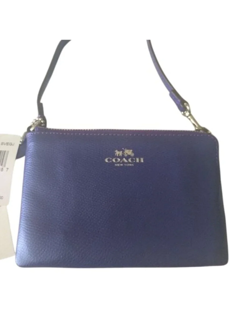 Coach F53429 SV/Metallic Purple Iris Corner Zip Wristlet
